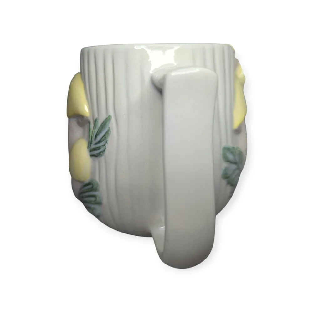 Vintage Ceramic Yellow Mushroom Mugs Set of 4 Signed Jane Roberts 1976